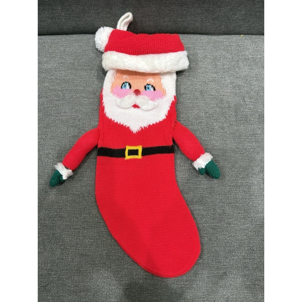 Vintage Kurt Adler Christmas‎ Stocking Santa Cheerful 1988